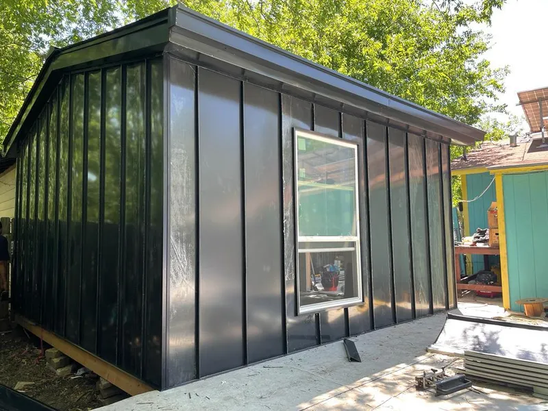 Black standing seam metal wall panels for Metal Roof Installation in Westland